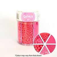 Hot Pink Sprinkles Mix Sugar Balls/Jimmies/Sequins/Sanding Sugar 200g