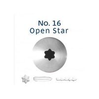 No 16 Open Star Stainless Steel Piping Tip