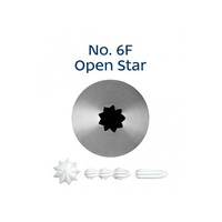 No 6F Open Star Stainless Steel Piping Tip