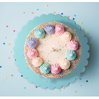 10 Inch Round Scalloped Cake Board - Pastel Blue