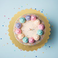 10 Inch Round Scalloped Cake Board - GOLD