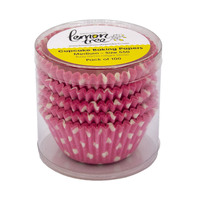 Pink with Dots Patty Pans #550 Medium Size - 100 pack