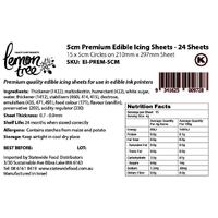 5 cm Circles Premium Edible Icing Paper for printing - Per sheet 