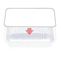 PVC Lid for Rectangle foil container 25/Sleeve TO FIT 445/446 CONTAINER