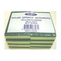 Sponge/ Scourer - 150x100 Green/yellow - 10pk