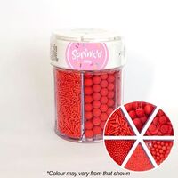Red Sprinkles Mix Sugar Balls/Jimmies/Sequins/Sanding Sugar 200g 