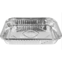 2500 ml Rectangular Foil Container Shallow - 100/Sleeve