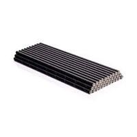 Paper straw long black-6mm x 200mm - 3ply 500 pack