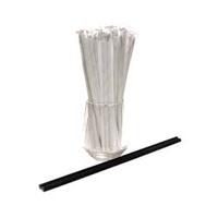  Paper straw long black- 6mm  200mm 3ply wrapped - 500 pack