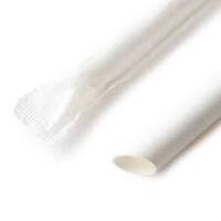 Paper straws for Bubble Tea 10mm x 240mm 3ply  white Wrapped - 500 pack (4)