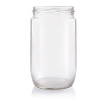 500ml Round Flint Glass Jar  63mm lid size - each