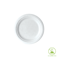 6 Inch Round Sugarcane Plate -50/Sleeve 