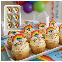 Rainbow and Clouds Sugar Decorations 6/pkt