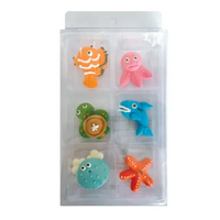 Sea Animals Sugar Decorations 6/pkt
