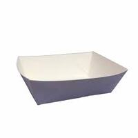 Paper Food Trays #2 White, Small, Poly Lined - 150/SL