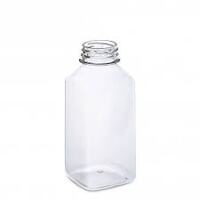 Clear Pet Square 350ml Warm Fill Bottle - 38mm cap