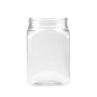 Clear Square PET Jar - 63mm T/E Neck - each