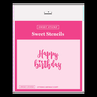 Lettering Birthday Script  Stencil