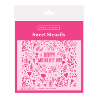 Happy Mothers Day Garden Pattern Stencil