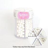 White Sprinkles Mix Sugar Balls/Jimmies/Sequins/Sanding Sugar 200g