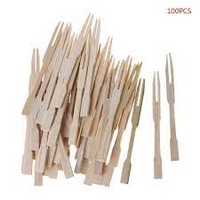 Bamboo Cocktail Forks - 100psc p/pack