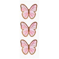 Pink and Gold Butterflies on Edible Wafer Paper- 12 pcs