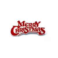 Merry Christmas Plaque 80mm (ea) Red/White 