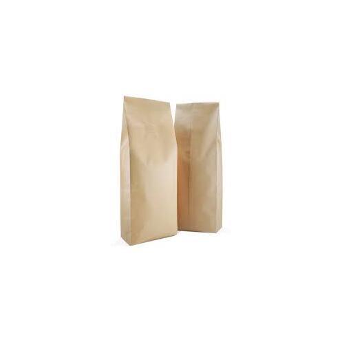 1kg Box Bottom Bag - with Valve - Natural Kraft - 25psc