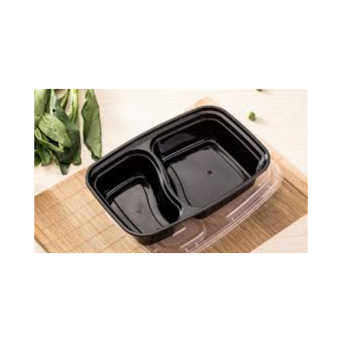 Bento Box 2 Compartment Sleeve of 50 Containers & 50 lids (3)