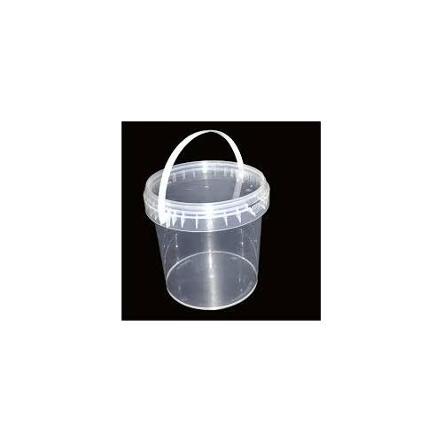2lt Clear Pail Bucket with handle -Clear lid included  EACH