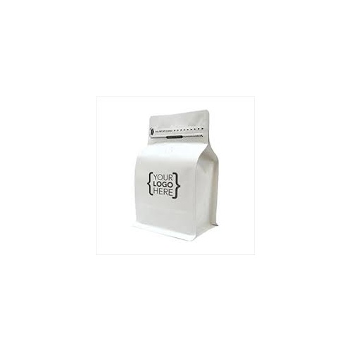 500G Box Bottom  Bag - with Valve - Natural Kraft - 25psc