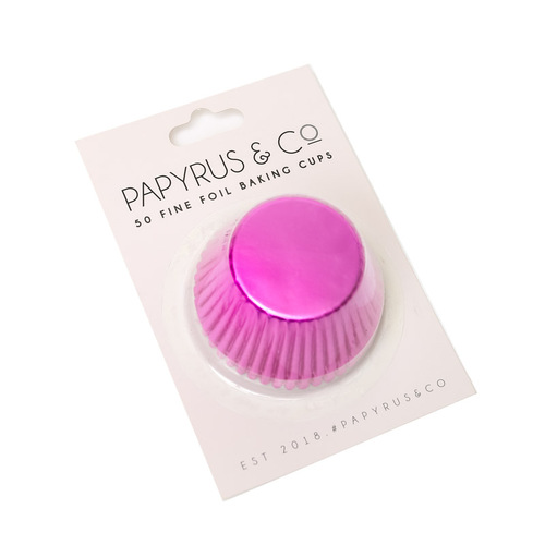 Hot Pink Foil Patty Pans #550 Medium Size- 50 pack