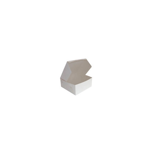 Cake Box 8x8x3 White with fold lid - each