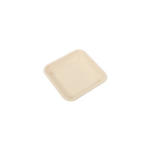 Natural Fiber Food Tray - 6x6 - 125 per sleeve ( 4 sleeves per carton)