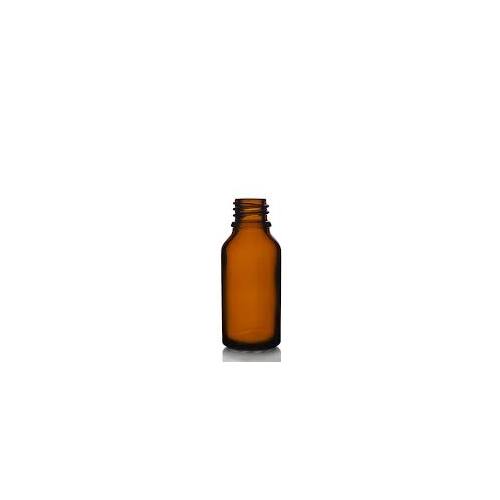Amber Pharm Round Glass Bottle - 200ml - 24mm Neck - With Black Cap - AM-GL-200ml
