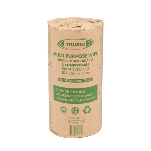 Biodegradable Super Wipes - Green 30cm x 45mt -100 wipes / roll (6) - TB065