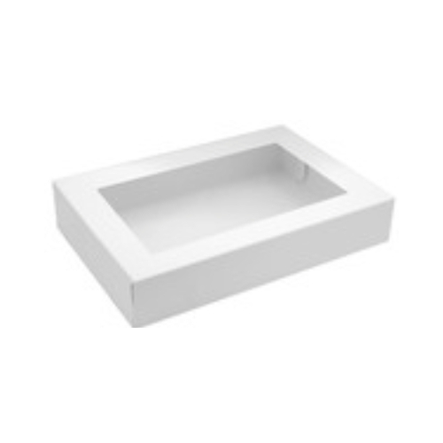Biscuit Box Rectangle with Window Lid 25.5 x 17.5 x 5cm   -each 