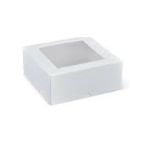CTN Cake Box 8x8x4" with clear fold lid -100/Carton