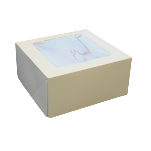  Cake Box 8x8x4" with clear window fold lid - each