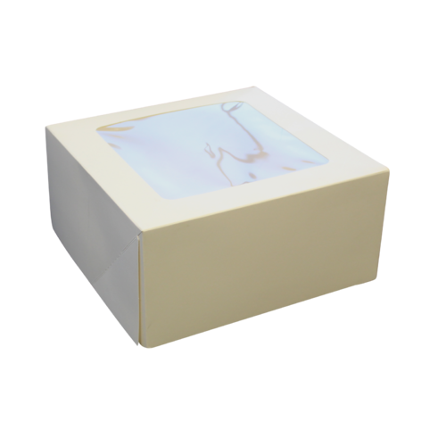 Cake Box 8x8x4" with clear window fold lid - each