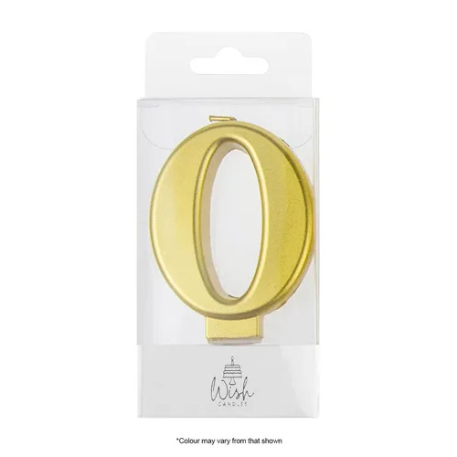 Number 0 Candle Gold 