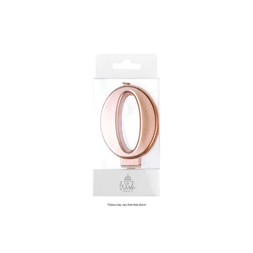 Number 0 Candle Rose Gold