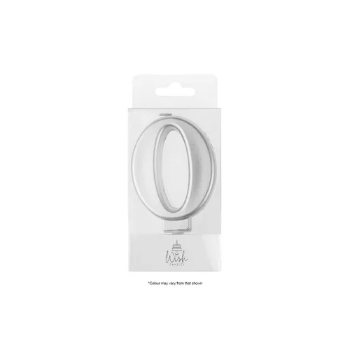 Number 0 Candle Silver