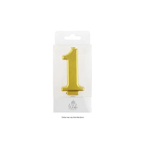 Number 1 Candle Gold