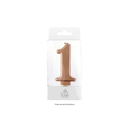 Number 1 Candle Rose Gold