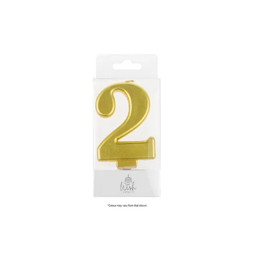 Number 2 Candle Gold