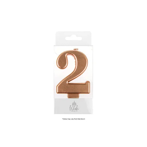 Number 2 Candle Rose Gold
