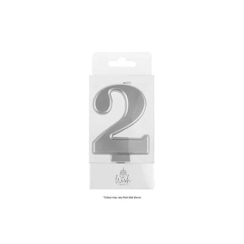 Number 2 Candle Silver