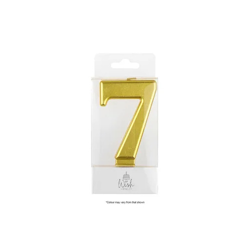 Number 7 Candle Gold