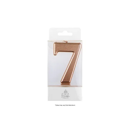 Number 7 Candle Rose Gold